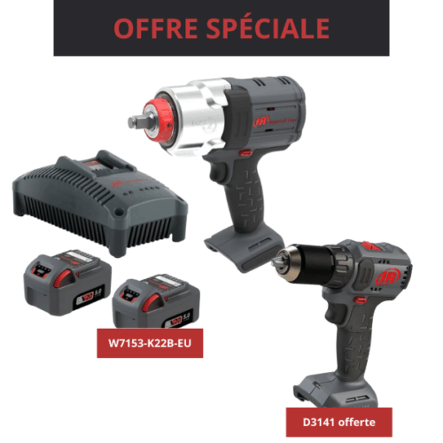 Offre spéciale : Clé à chocs W7153-K22B-EU + Perceusse-visseuse D3141 Ingersoll Rand